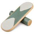 Holz Balance Board Grün/Beige mit Anti-Rutsch Oberfläche