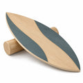 Balance Board Natürliche Holzoptik/Blau mit Rolle für Gleichgewichtstraining