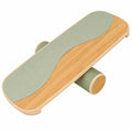Balance Board aus Bambus mit Rolle für Gleichgewichtstraining - Grün/Natur