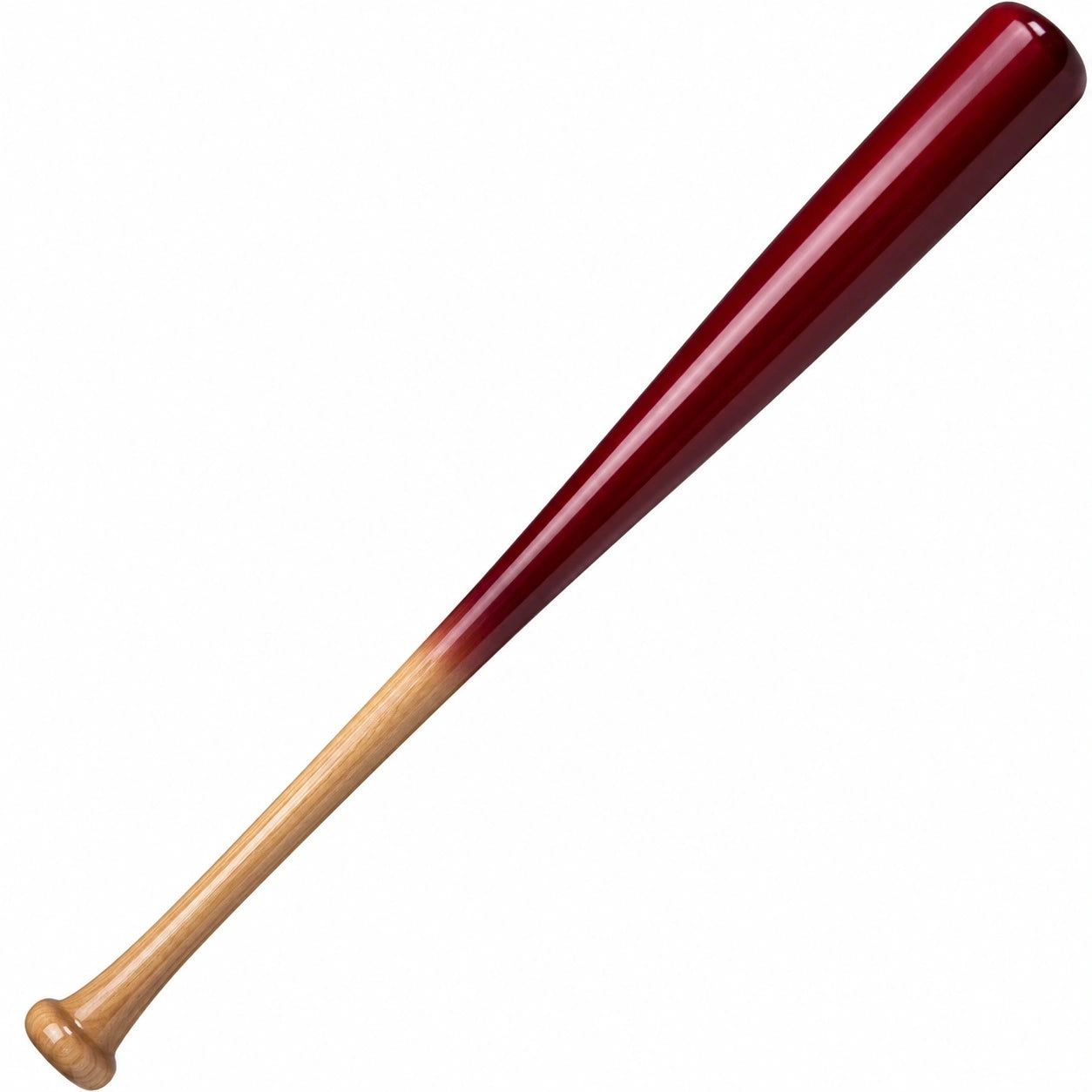 Baseballschläger Holz Rot/Natur für Training und Wettkampf
