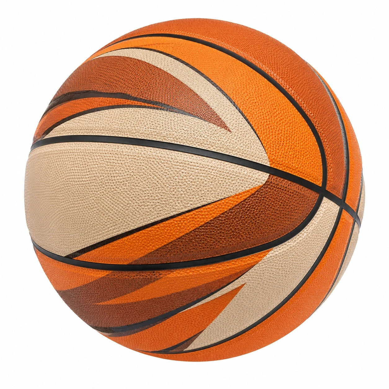 Basketball für Hallen- und Freiluftspiele, Orange/Braun, genäht, Umfang 75cm