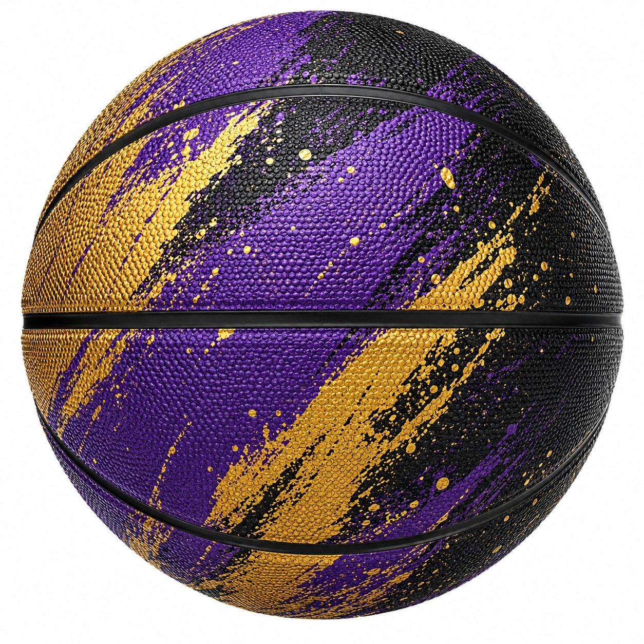 Basketball für den Outdoor-Gebrauch in Lila/Schwarz/Gold