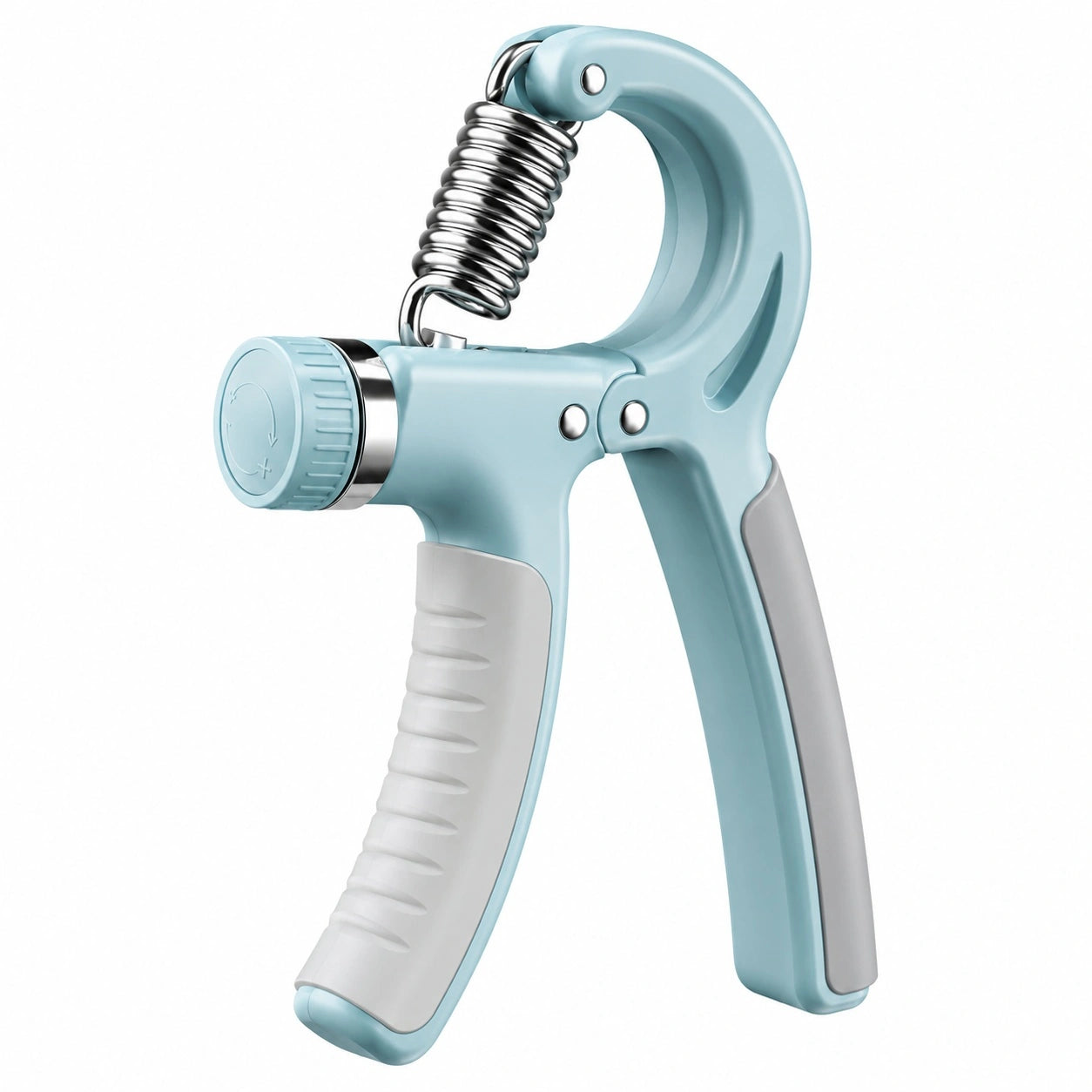 Verstellbarer Handtrainer mit Federgriff Hellblau