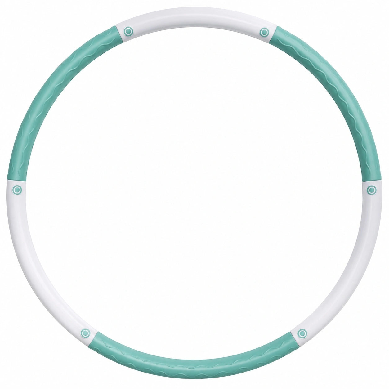 Fitness Hula Hoop abnehmbar in Weiß/Türkis, 98 cm, 1.2 kg