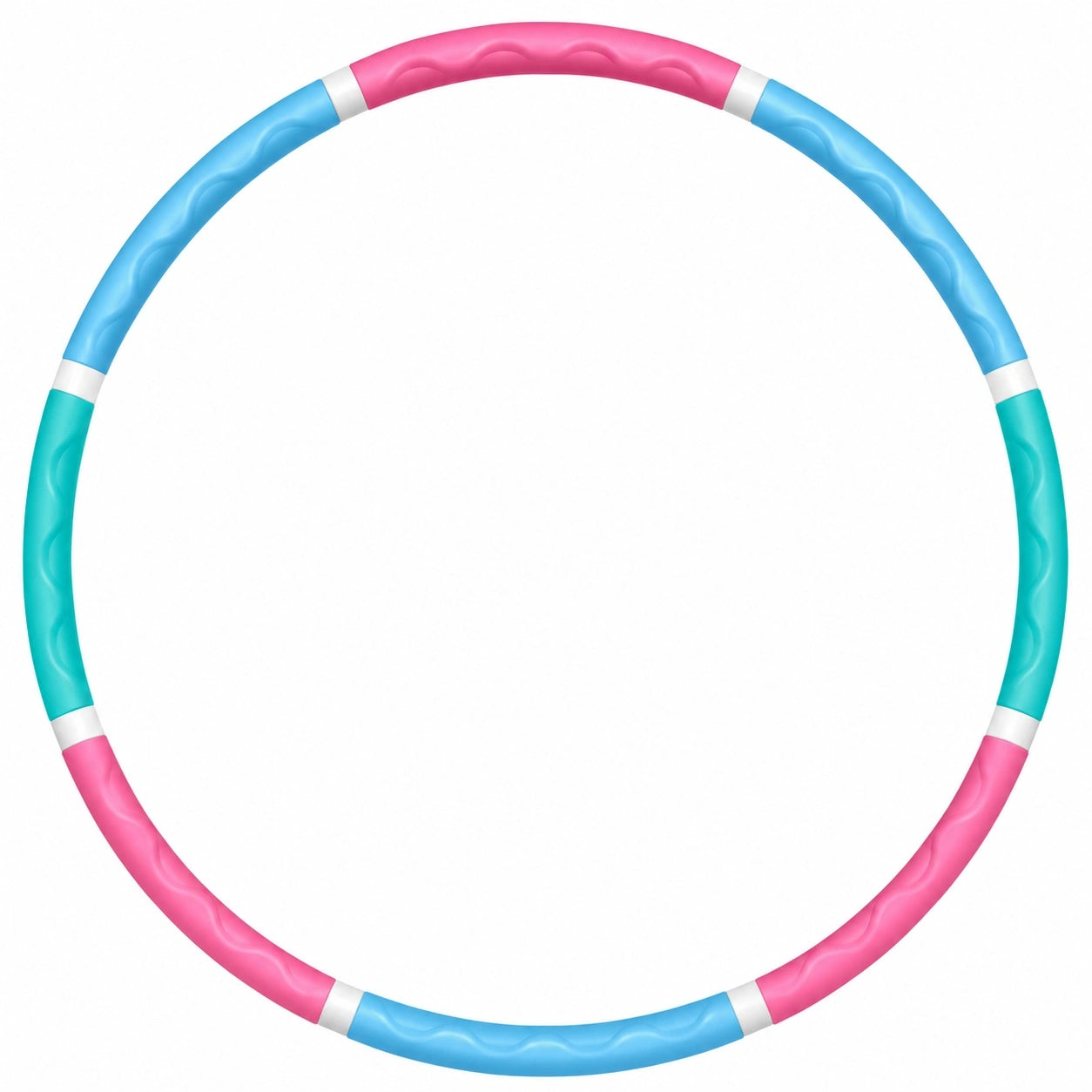 Abnehmbarer Fitness Hula Hoop 95 cm Pink/Blau/Türkis