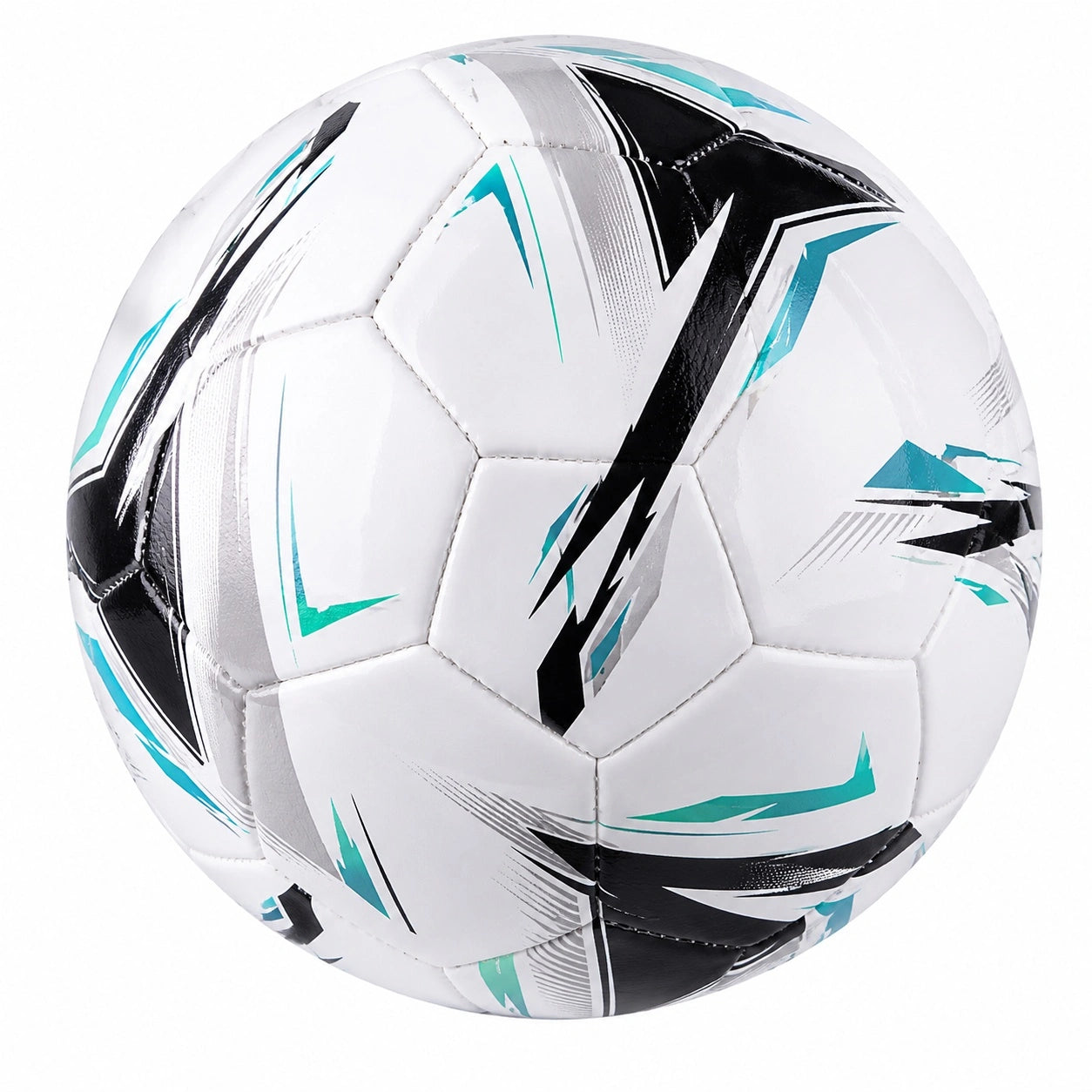 Fußball Größe 5 Weiß/Schwarz/Türkis