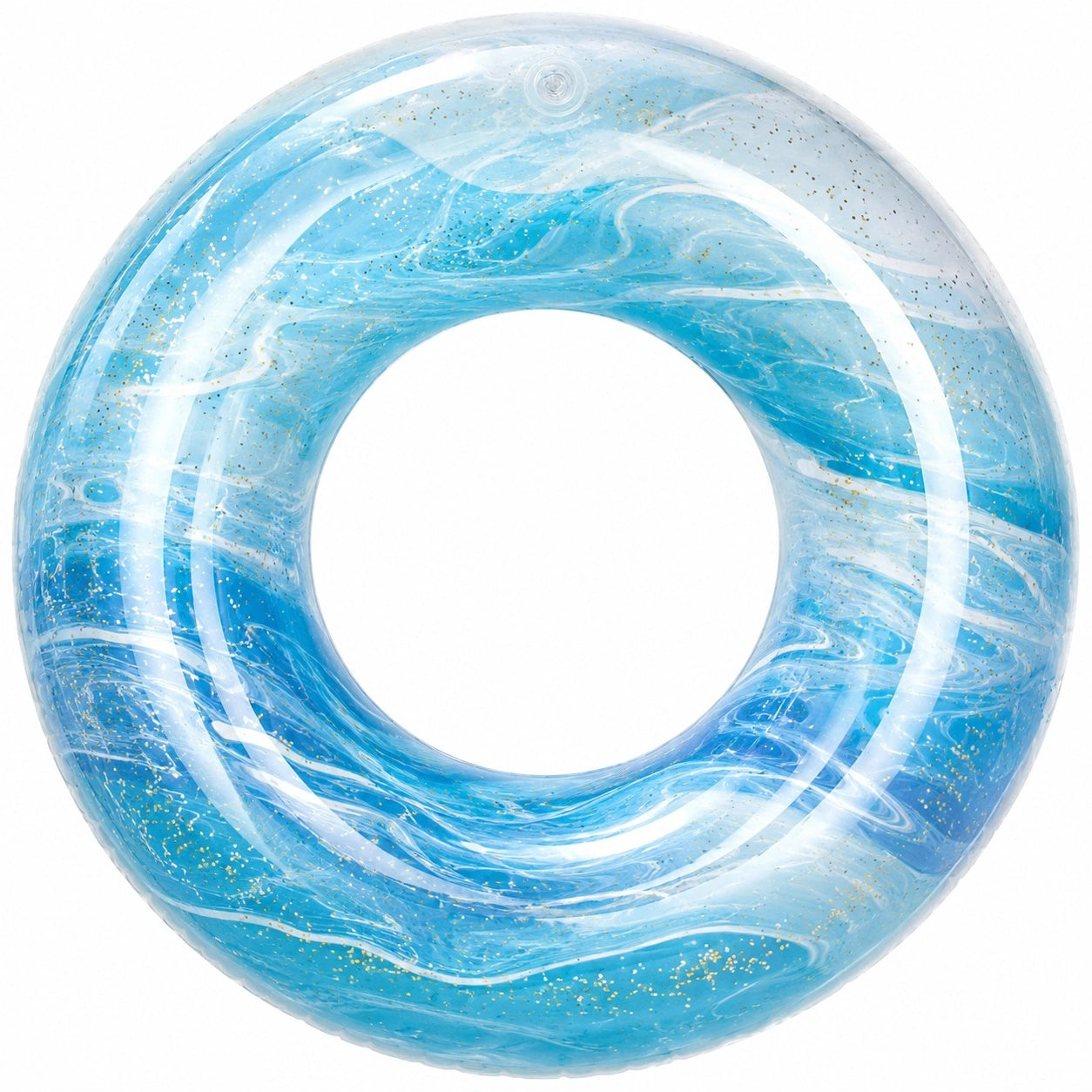 Aufblasbarer Schwimmring mit Wellenmuster 90cm Blau Gold
