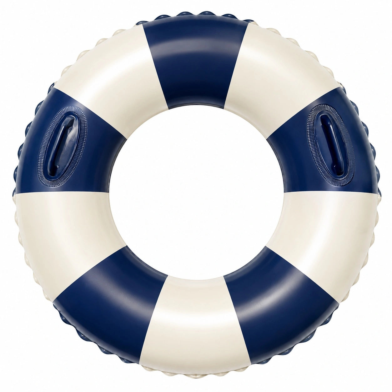 Aufblasbarer Schwimmring Blau/Weiß mit Griffen, 90 cm